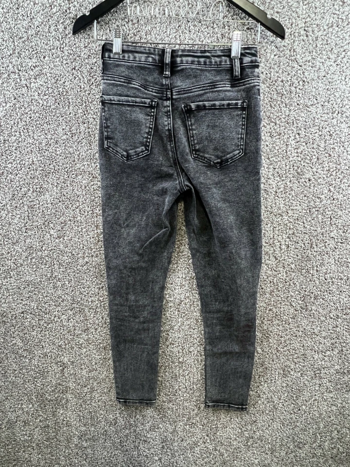 Pantalones de mezclilla para mujer Vanilla Star talla 1|25 gris tiro alto ajustados con botones Foto 2 de 4