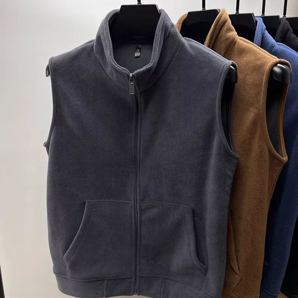 Men Double Side Fleece Vest Casual Plush Coat Stand Collar Zip Outdoor Tank Tops
Opens in a new wind