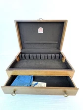 Vintage Naken's Silverware Chest w/ Pacific Silver Cloth Lined, Drawer, Handles