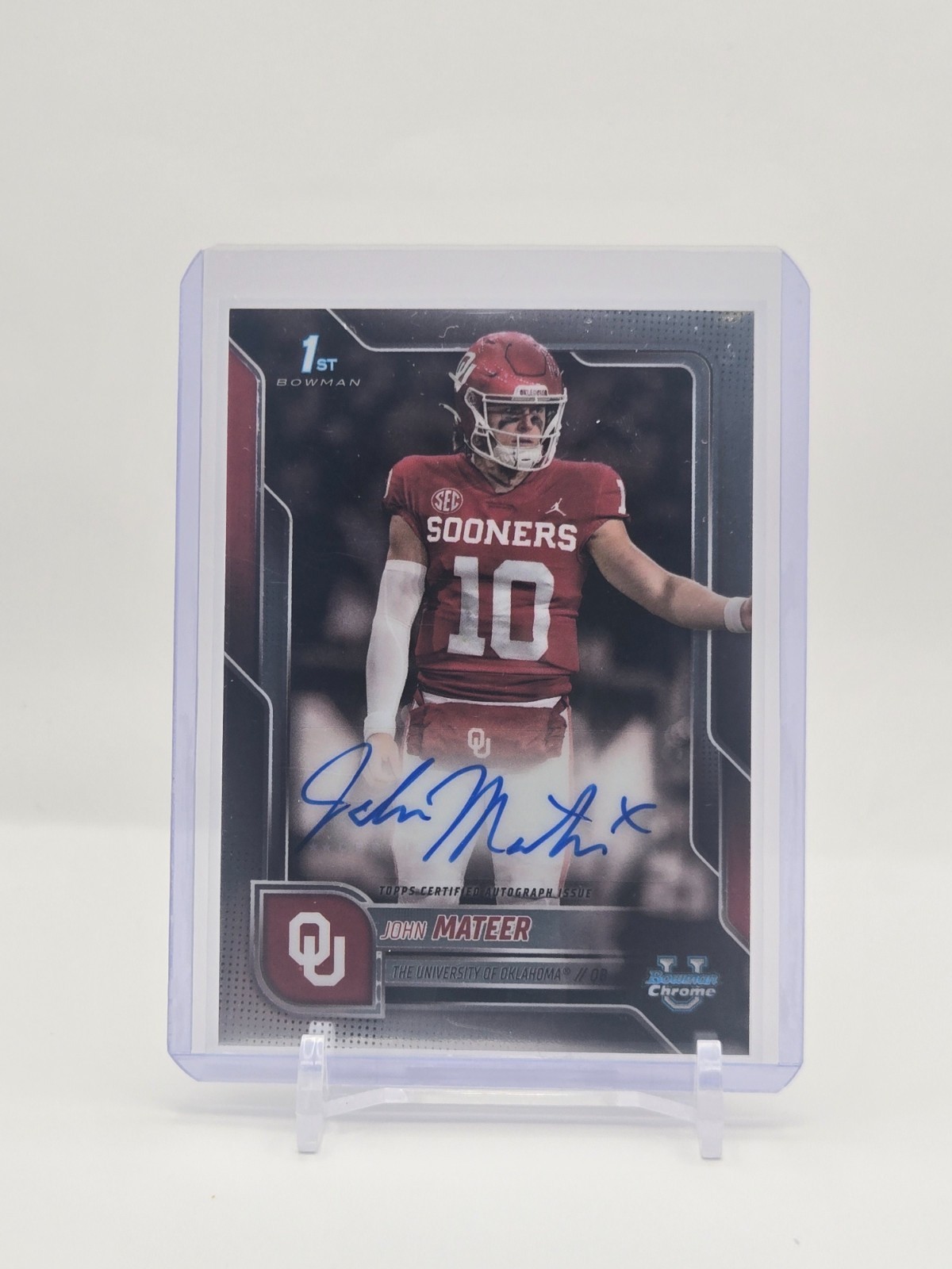 John Mateer 2025 Bowman Chrome U Auto #BCA-JM, Oklahoma
