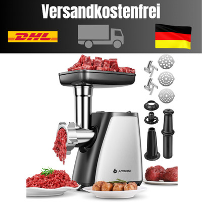 3-in-1 Fleischwolf Elektrisch 2800 W mit 2 Klingen 3 Pl