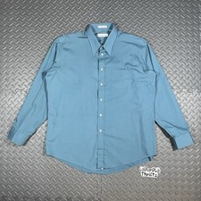 Vintage Christian Dior Button Shirt Blue Pocket Long Sleeve Mens Large-XL