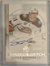 2024-25 SP Authentic Cutter Gauthier Auto RC Future Watch #250/999 Ducks Rare