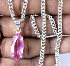 11.30 Ct Certified Natural Pink Kunzite Marquise Gemstone Engagement Pendant