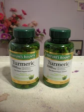 2-Nature's Bounty Turmeric 1000mg 60 Capsules 032/28 lot of 2
