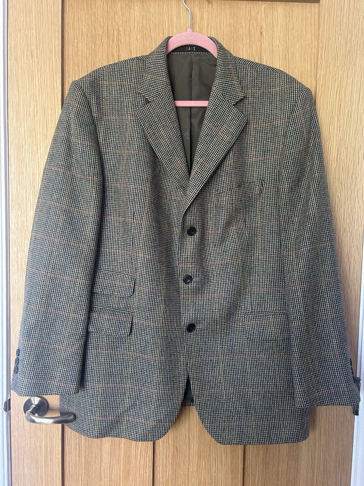Daks Signature Tweed Jacket 100percent Wool Blazer Size 42 Short Euro 52