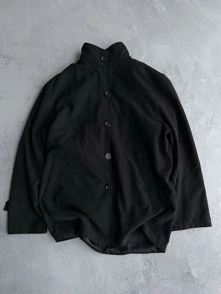 Vintage! Jacket Full Zip Giorgio Armani Coat Silk Wool Men’s Black - Image 2 of 4