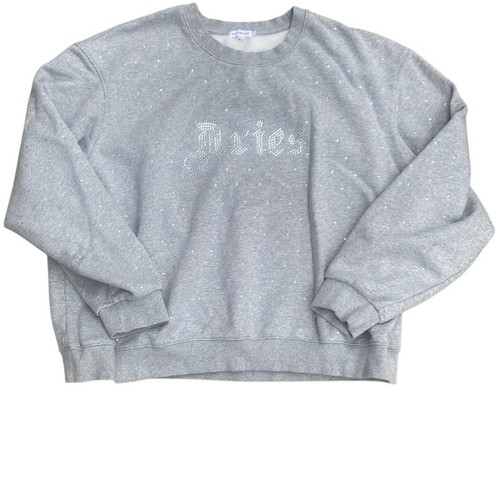 Good American grau Baumwolle ARIES Strass Sternzeichen Sweatshirt Größe 2XL / 7 - Bild 1 von 6