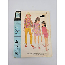 McCall's 8709 Sewing Pattern Girls Dress Top Pants Shorts Size 8