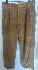 Brooks Brothers Pants Mens 33x30 Corduroy Elliot Pleated Cuffed Wide Wale Brown