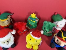 Vintage Puffkins Lot Of 8 Holiday Christmas Swibco Plush With Tags