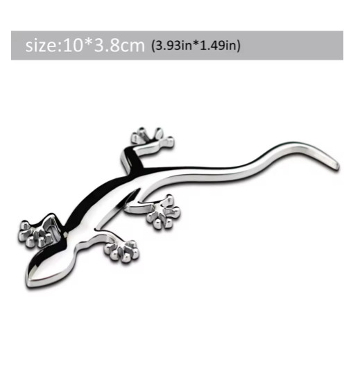 3D Metal Gecko Car Side Fender Rear Trunk Emblem  For Audi, Jeep, BMW, Universal