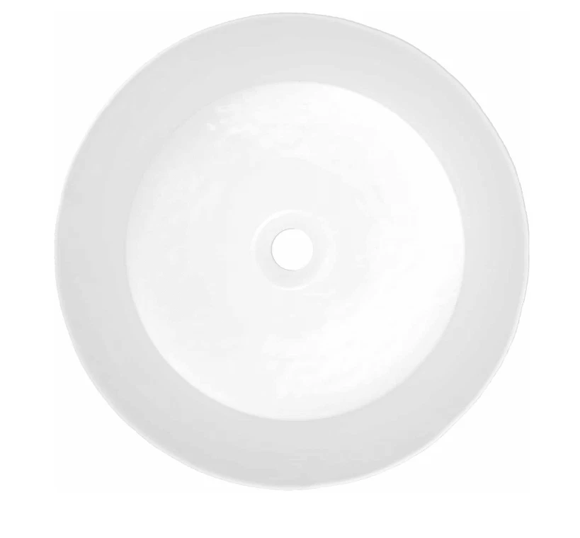 Native Trails MG16-BO 16 英寸圆形 Murano 玻璃容器浴室水槽 - 白色 — 第 3/4 张图片