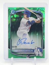 CHARLES DAVALAN 2025 BOWMAN CHROME DRAFT SAPPHIRE 1ST GREEN AUTO /99 A Q4920