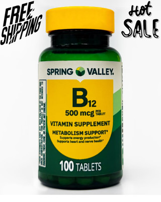 Spring Valley Vitamin B12 Tablets, 500 mcg, 100 Count Free Shipping