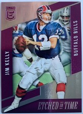 JIM KELLY 12/49 2016 Panini Donruss Elite Etched In Time Purple #ET-JK Bills HOF
