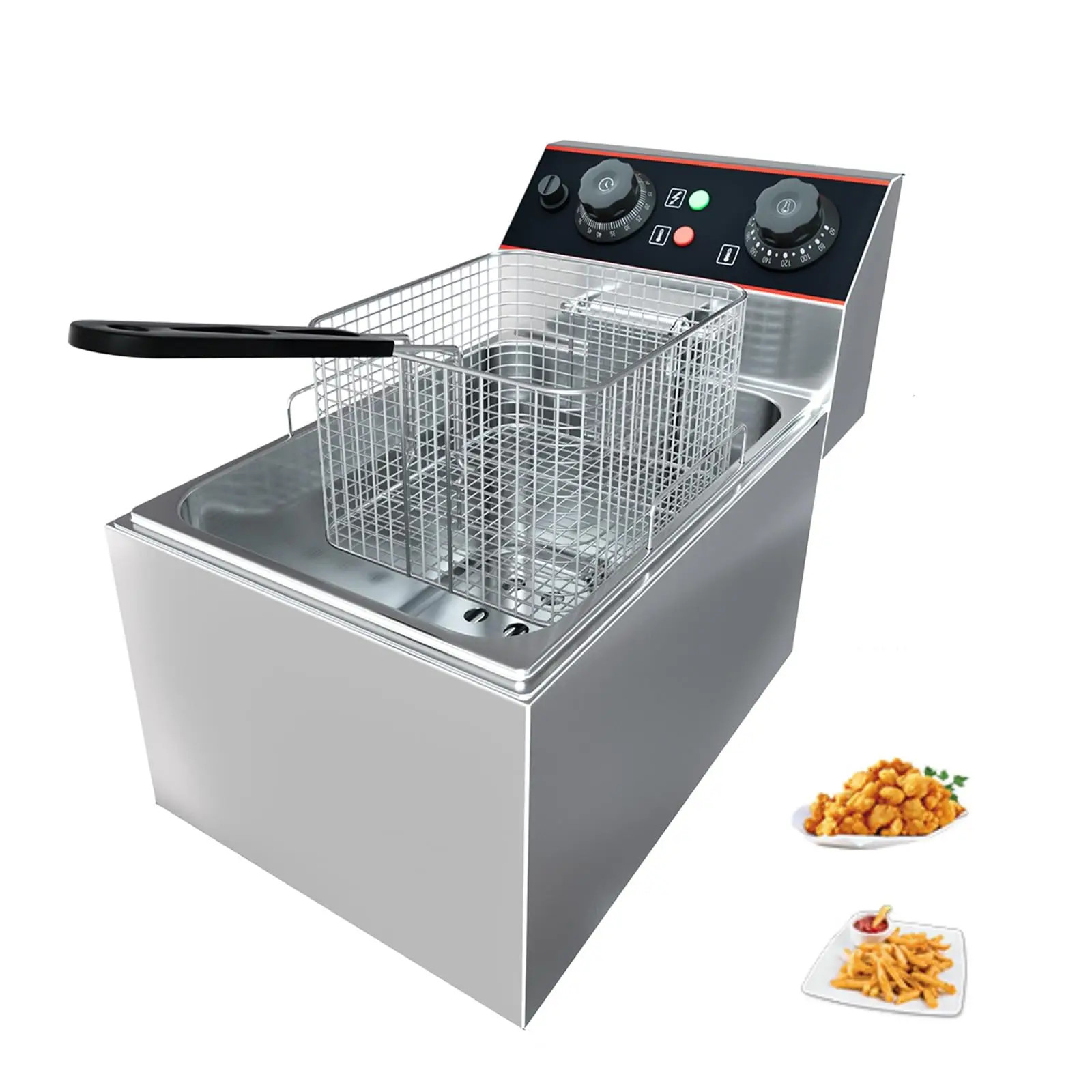 Stainless Steel Countertop Electric Deep Fryer With Basket