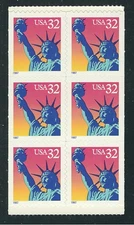 Scott # 3122..32 Cent...Statue of Liberty...Booklet Pane of 6