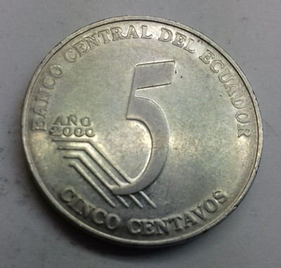 Ecuador  5 Centavos, 2000 ## S17