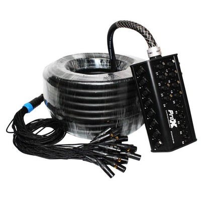 ProX XC-SB244XLR150 150' Stage Box Snake 24 XLR-F Input 4 XLR-M Return Cable ...
