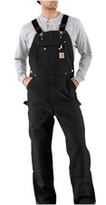 Carhartt Black Double Knee Overalls Men s 36x32 Duck Canvas Insulated Made USA