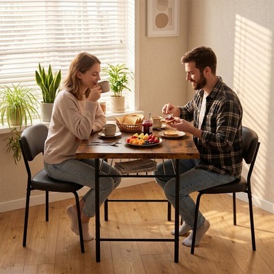Dining Set with Easy Assembly and Storage Rack, Perfect for Dining Rooms Dorm