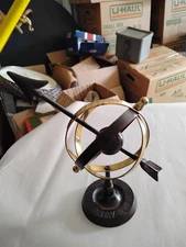 Vintage English Traditional Metal Armillary Table Top Globe