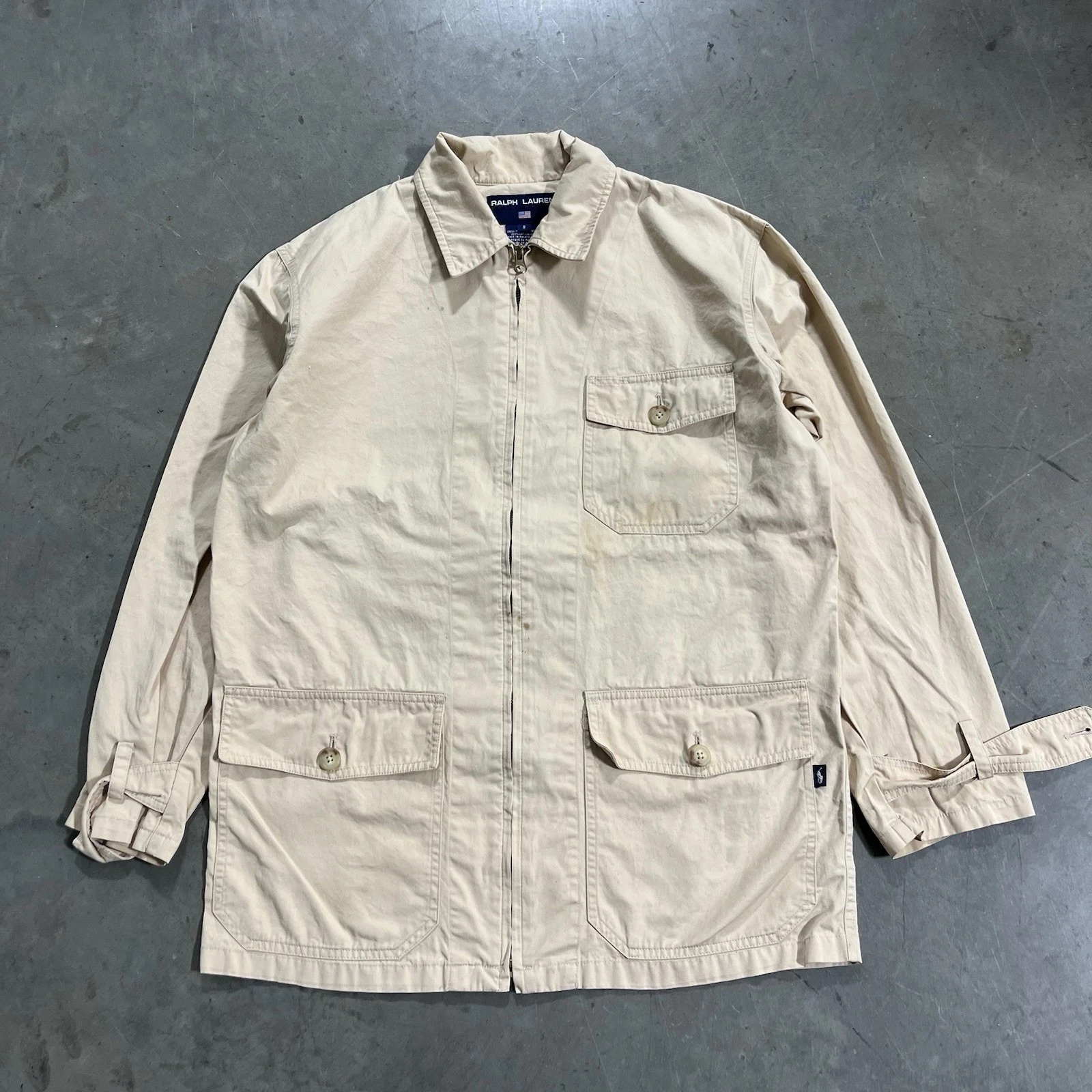 Vintage 2000s Ralph Lauren Polo Sport Cream Fishing Jacket Size S