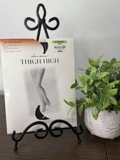 Vintage J C Penney Thigh High Hose Sheer Caress Off Black Average