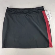 Lady Pinseeker Golf Skort Black Red Track Stripe Woven Performance Athletic L