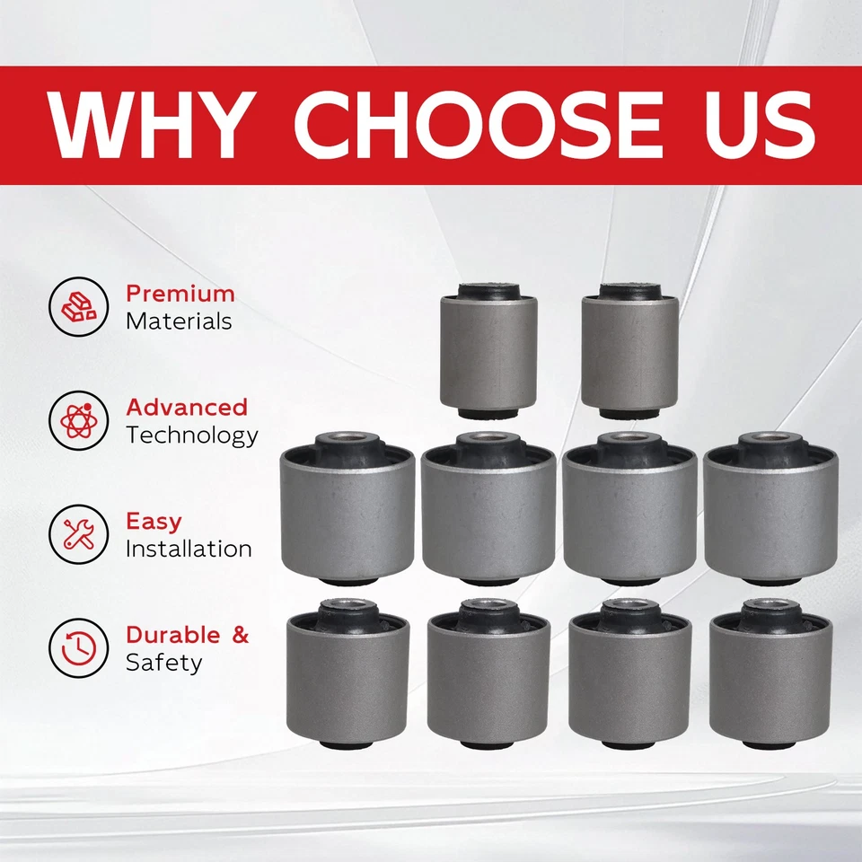 Kit de bujes de brazo de control inferior superior trasero de 10 piezas para LEXUS LX470 1998-2007 Foto 2 de 4