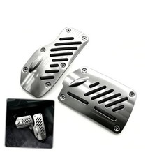 Car Foot Pedal Pads, Alloy Anti-slip Brake Accelerator Cover, 2 PCS Black