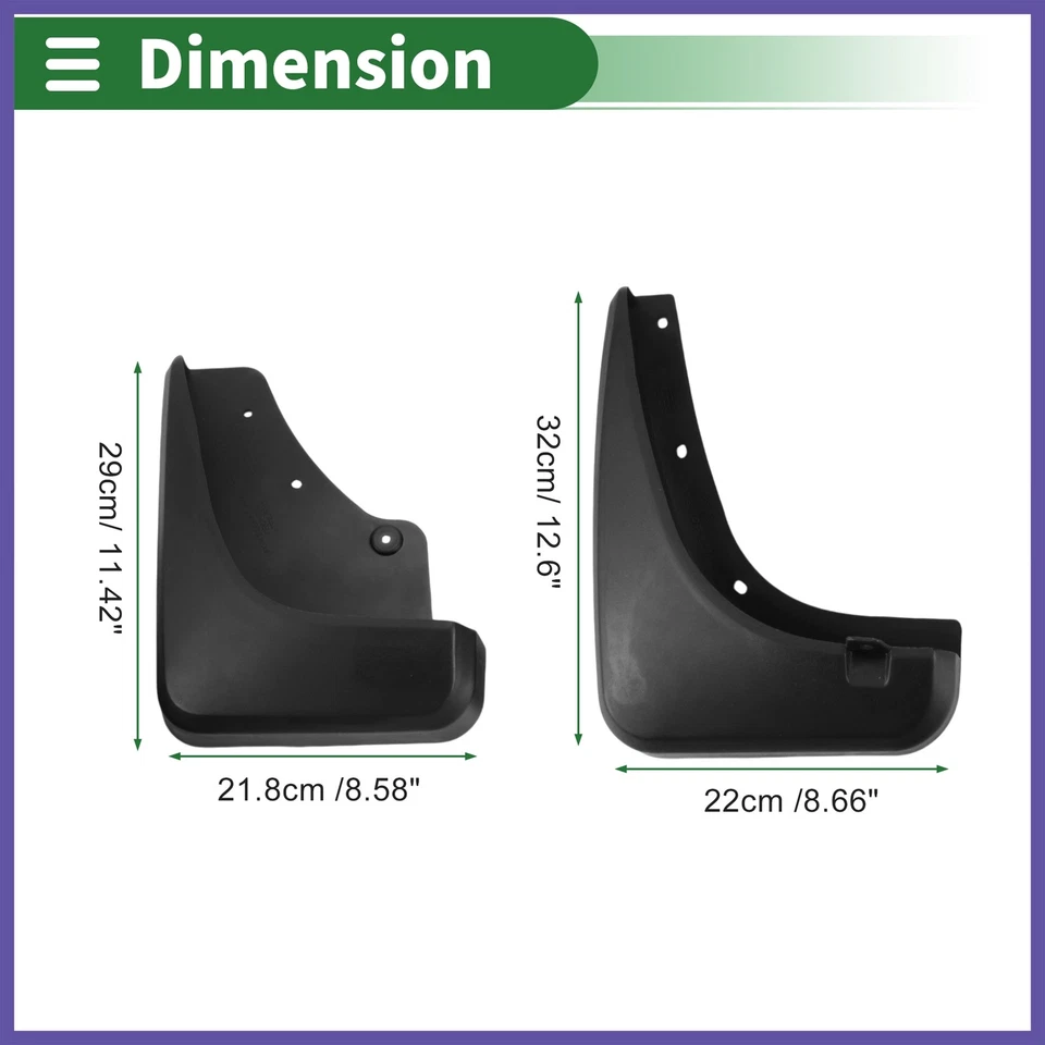 Mud Flaps Splash Guards Mud Guards for Ford ESCAPE 2010-13 W/ Mount Accessories - Image 3 of 4