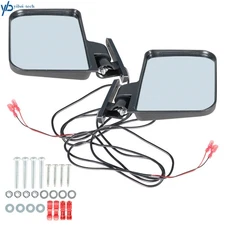 2×For EZGO Yamaha Club Car Mirror 12 Volt Golf Cart LED Turn Signal Side Mirrors