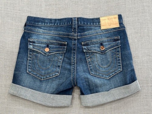 True Religion DAMEN 26 Jayde Mid Rise Denim Jeansshorts mittelblau - Bild 9 von 16
