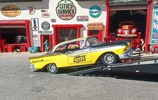 Ho Slot Rar Yellow And Black 1957 Ford Fairlane Stock Car New Metal Body With...