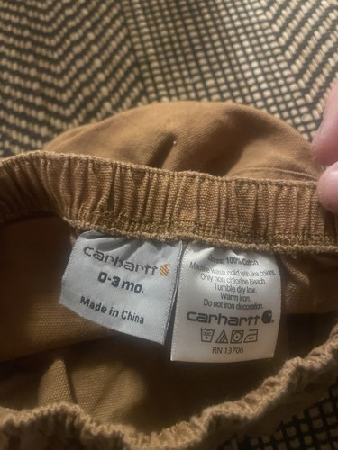 CARHARTT BABY DIAPER COVER PANTS 0-3 MONTHS Golden Brown - Picture 6 of 6