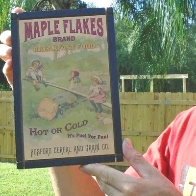 Vintage MAPLE FLAKES BRAND BREAKFAST FOOD Wood Sign WOOD SIGN 