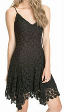 Polo Ralph Lauren Black Lace Floral Sleeveless V-Neck A-Line Dress L