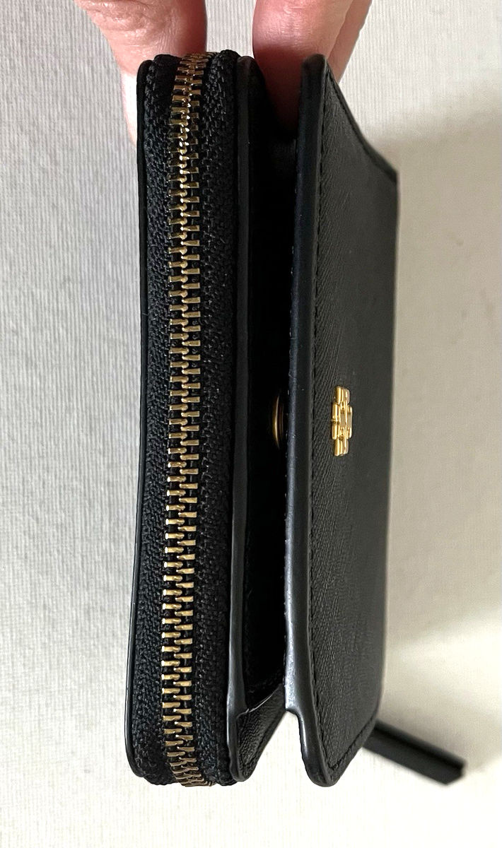 New Tory Burch Emerson Mini Saffiano Leather Wallet Black | eBay