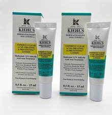 2x Kiehl's Expertly Clear Acne-Treating  Prevention Lotion Moisturizer 15ml NIB