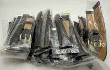 LIZARD STRAP LOT OF 20 WRIST WATCH STRAP SETS BLACK NEW WHOLESALE LOT (49)
