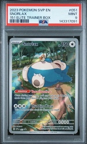 PSA 9 Snorlax #051 2023 Pokemon Svp En-Sv Black Star Promo 🔥
