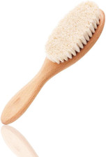 Wooden Baby Hair Brush,Natural Soft Goat Bristles,Cradle Cap Brush for Newborns