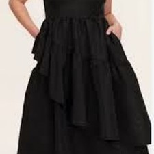 Kate Spade New York Target Black Women's Tiered Ruffle Midi Dress XXL