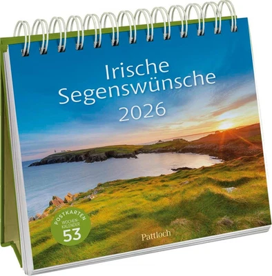 PATTLOCH GESCHENKBUCH Postkartenkalender 2026: Irische Segenswünsche Pattloch Verlag Kalender 2026