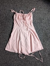 Milkmaid Dress Size Large Pink Corset Style Ruched Bust Bodice Mini Sundress