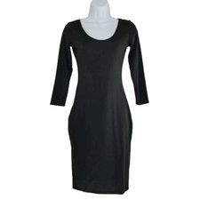 Vestidos Little Black Dress Small Long Sleeve Form Fitting Stretch Bodycon New