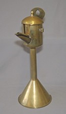 Antique Dutch Brass Tallow/Whale Oil Lamp Late 19th Century