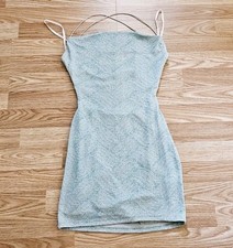 Girl's Windsor Green Sparkle Wave Cocktail Lined Party Dress Size Small